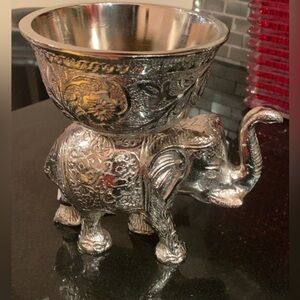 Cast Metal Indian Handcrafted Elephant Decorative Holder